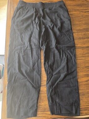 Old Navy Black high rise straight Elastic-Waist linen Pants